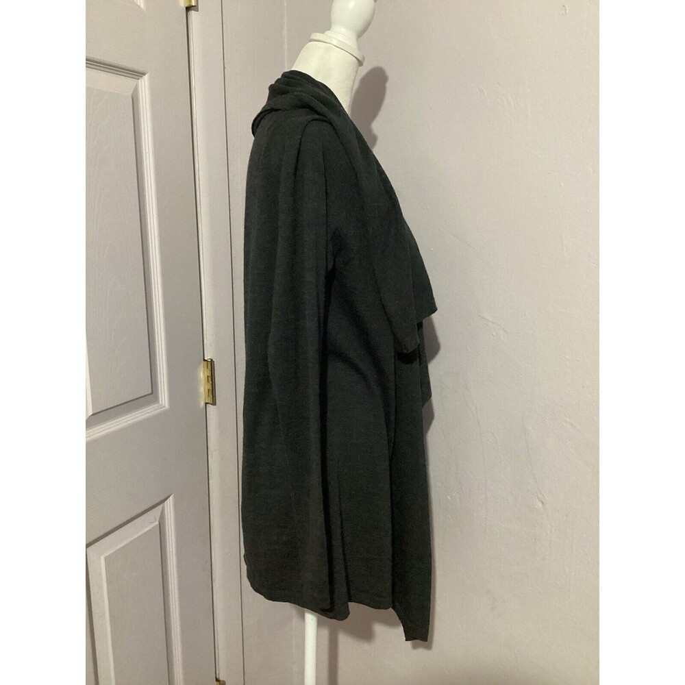 Theory Dark Gray 100% Wool Drape Open Front Cardi… - image 2